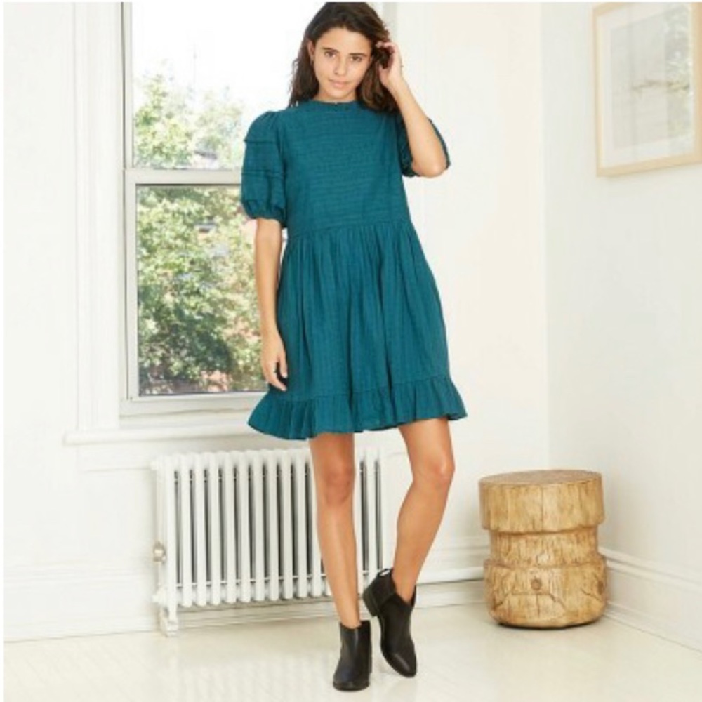 🛑 NO LONGER AVAILABLE/ Teal Puffy Sleeve dress